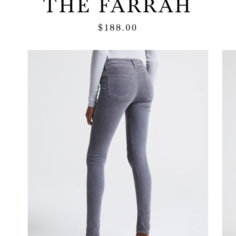 Ag jeans- never worn Farrah skinny grey